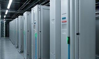 Battery storage units connected to a renewable energy system